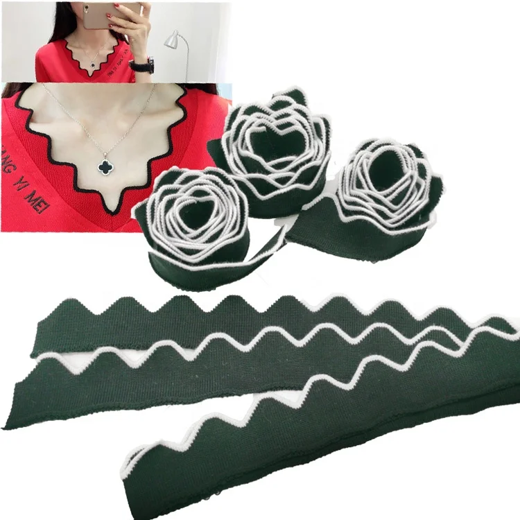 
Wavy edge thin rib for dress cuff hem collar rib fashion accessories 