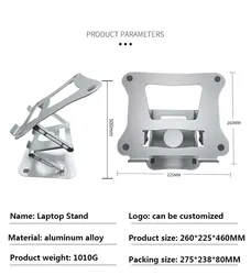 New Arrival Cool Adjustable Aluminum Alloy Fanless Laptop Holder Stand for Pc Laptop