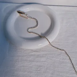 Full Rhinestone Snake Hair Band for Hair Women Long Tassel Crystal Headband Accessories Wedding Accessories Hair Jewelry