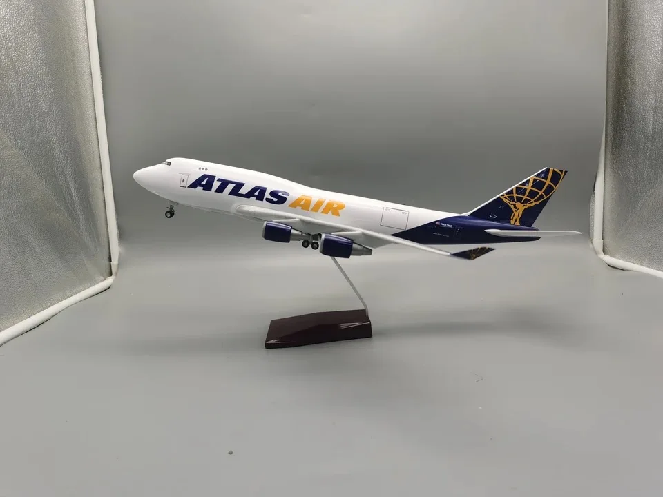 47 см 1/150 шкала атлас воздушные грузовые авиалинии Боинг самолет B747 модель самолета из смолы со светодиодной подсветкой и шасси