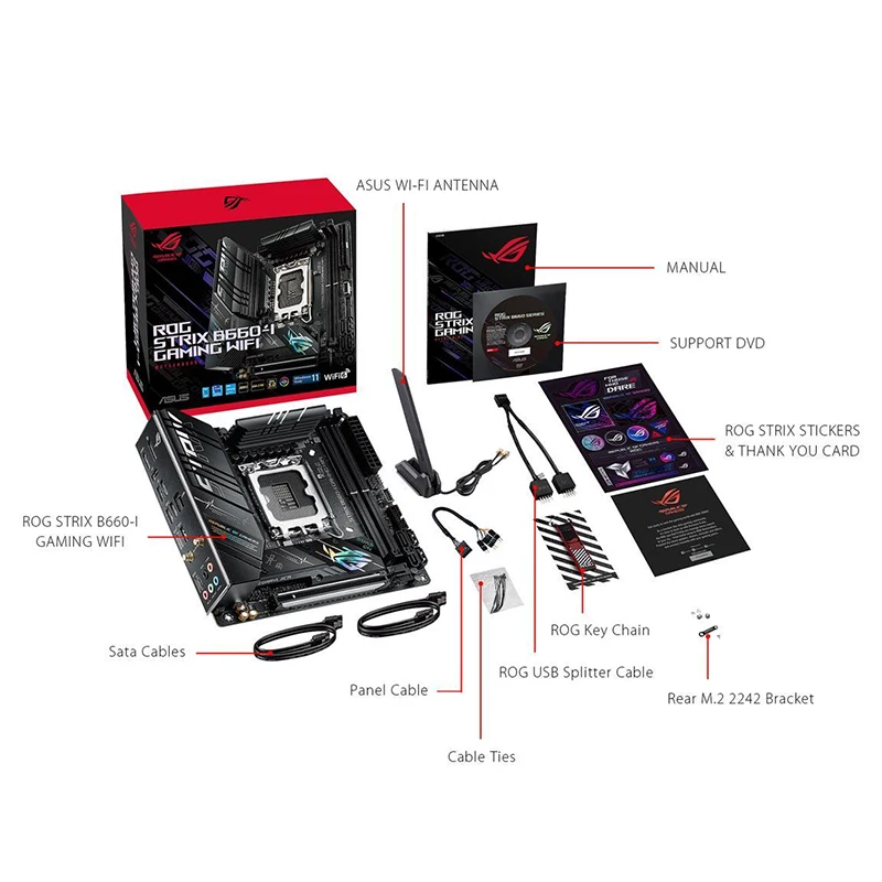 Материнская плата для ноутбука ASUS ROG STRIX B660-I игровой Wi-Fi B660 Поддержка LGA 1700 Материнские платы