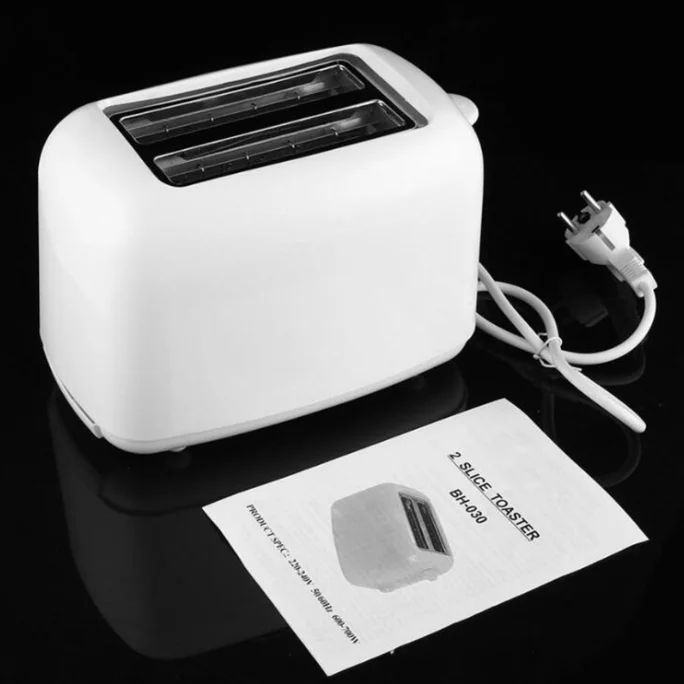 2-Slice Electric Toaster with Cancel Button for Household Hotel or Car Sandwich Panini Toast Making Machine for Kitchen Use