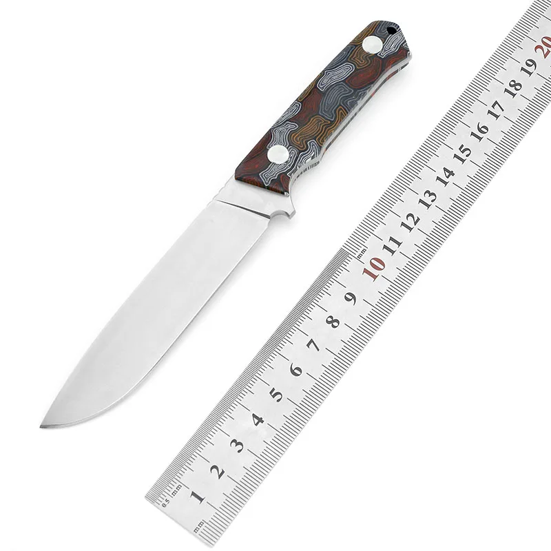 Damascus pattern G10 Handle 9CR18MOV Steel DACIAN FIXED HUNTING KNIVES Outdoor Camping EDC Tactical Survival knife with sheath