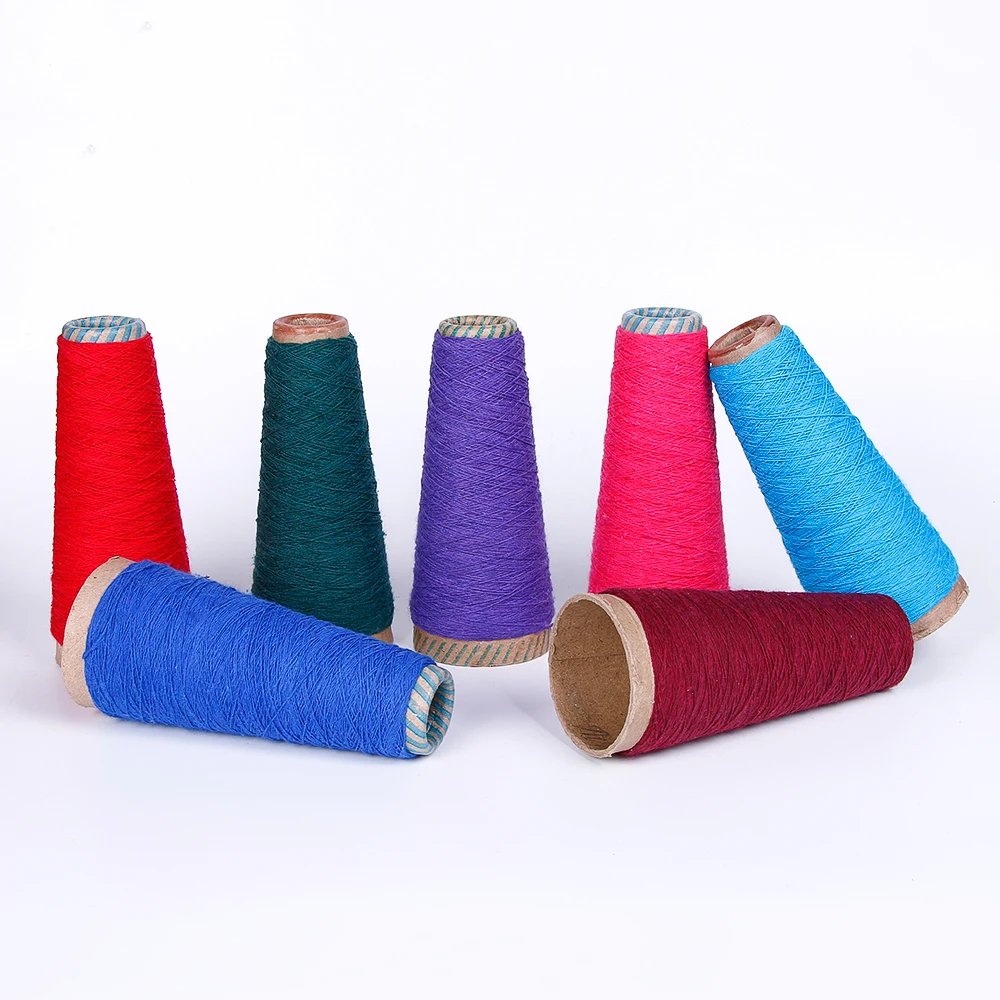 HB795 Imported 8/2 red colour cotton textile pet recycled yarn sale nm