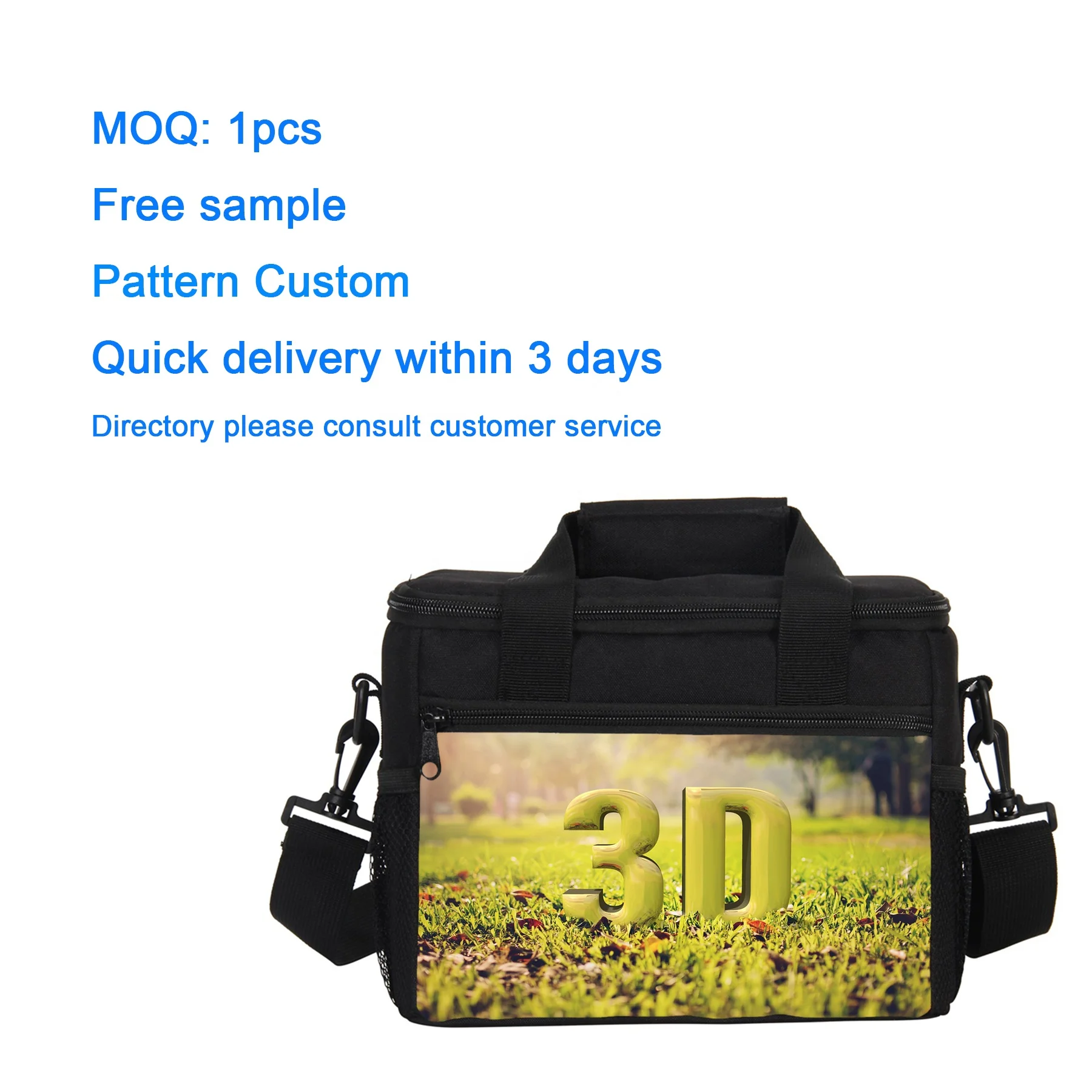 Large Capacity Insulated Lunch Bag Custom Pattern thermal Ladies Cooler Bag for Outdoor Picnic
