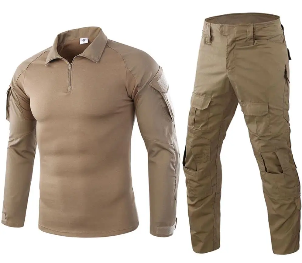 Combat Shirt Men, Tactical Uniform, Long Sleeve Shirts Pants Suits Shirt Camouflage Paintball Suit