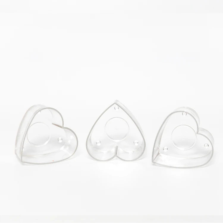 Decoration heart candle jar transparent empty candle holder