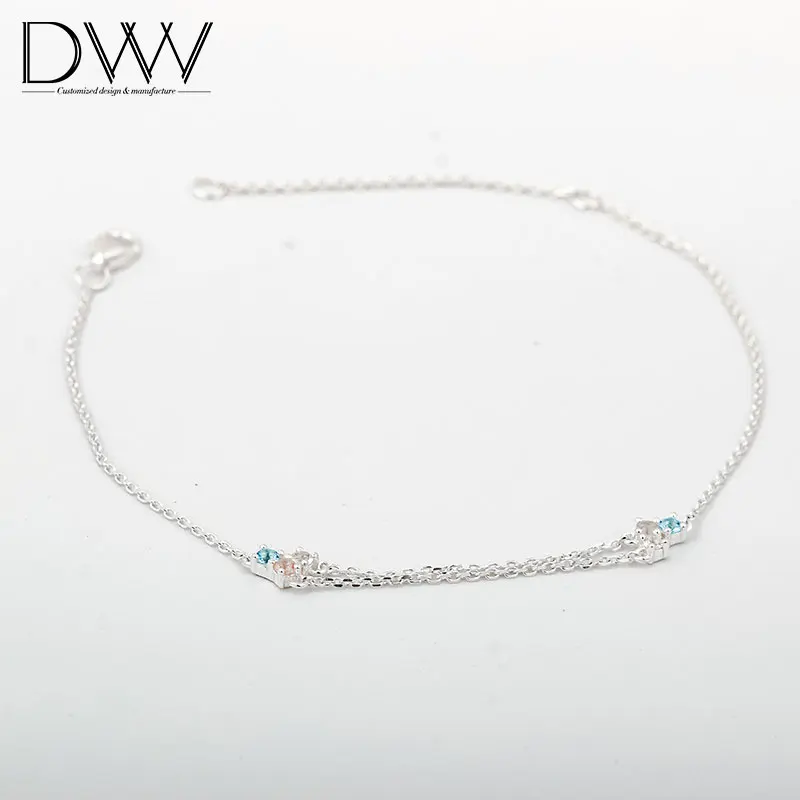 
2021 Wholesale Sterling Silver Claw Setting 925 Round Bracelet For Women Jewelry 