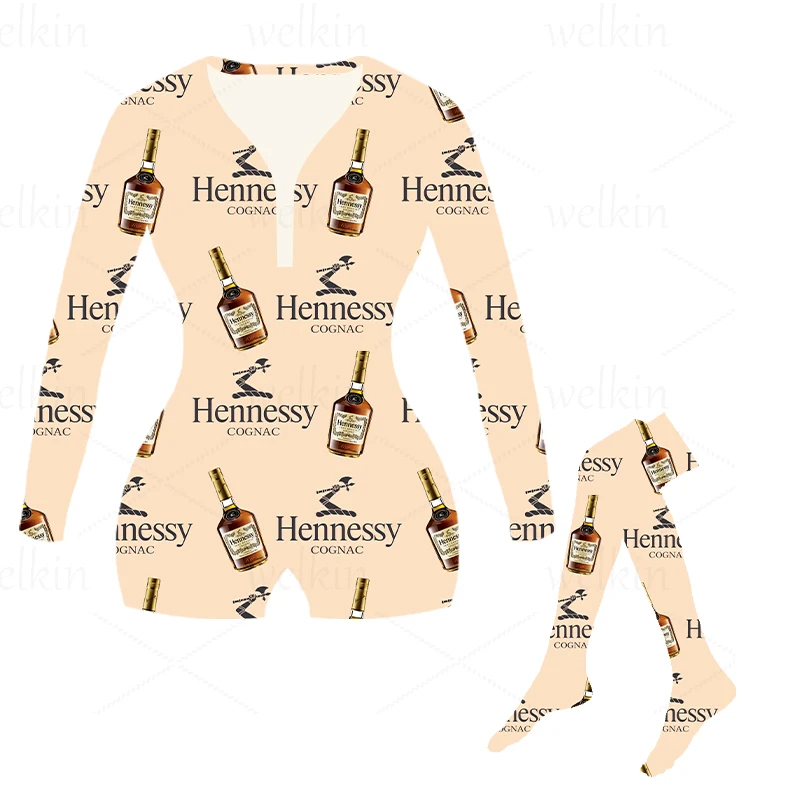 
welkin plus size long sleeve onesies with matching socks for women 