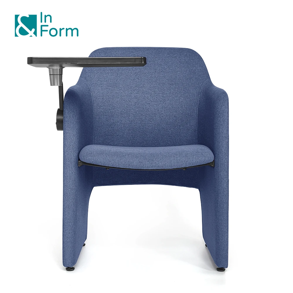 Foldable Writing Pad Tablet Upholstered ArmChair Nordic Design School Library Self Study Office Meeting Room Training Chairs