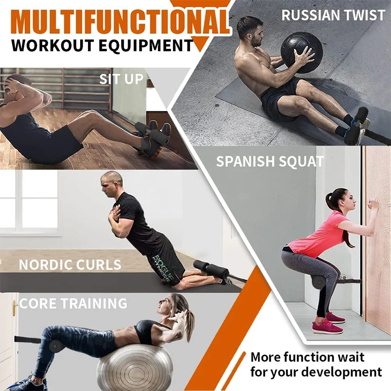 WS6146 Fitness Hamstring Curler Strap Body Building Hamstring Stretch Nordic Curl Machine at Home