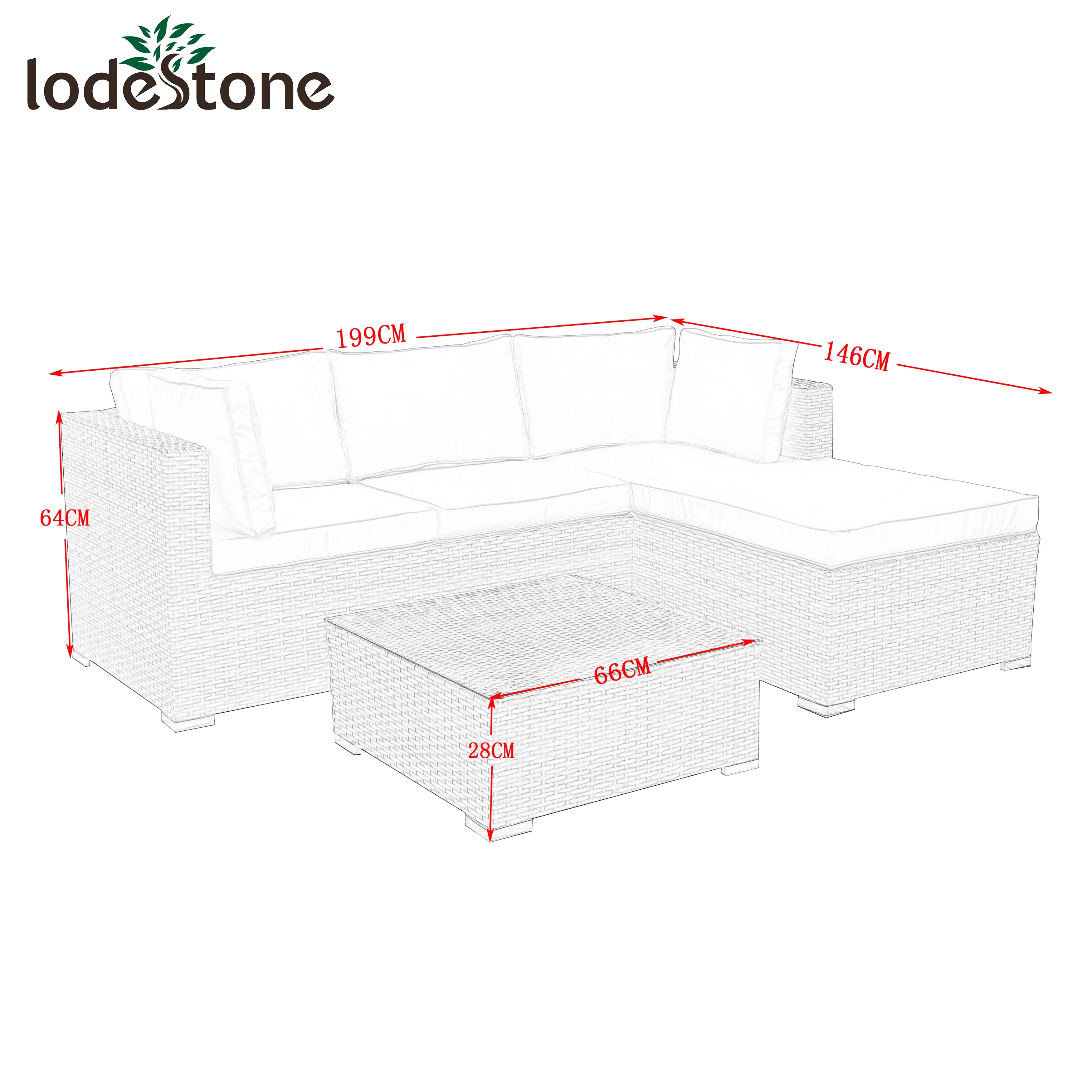 3pcs Best selling KD Wicker Outdoor Corner Sofa Set Garden Sofa Rattan