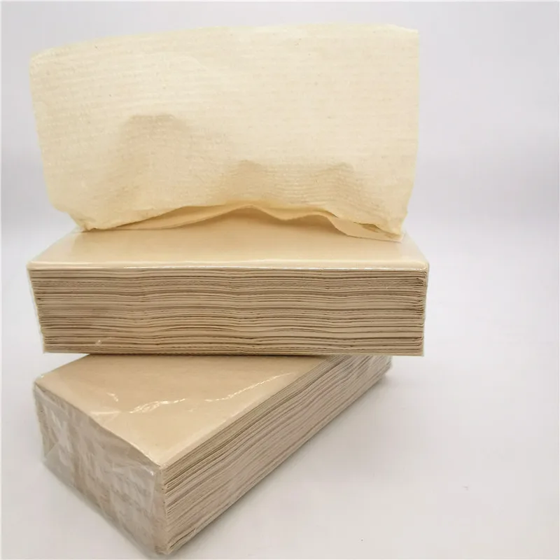 Manufacturer Wholesale disposable custom bamboo pulp 200 sheets unbleached  soft pack kitchen paper towel tissue