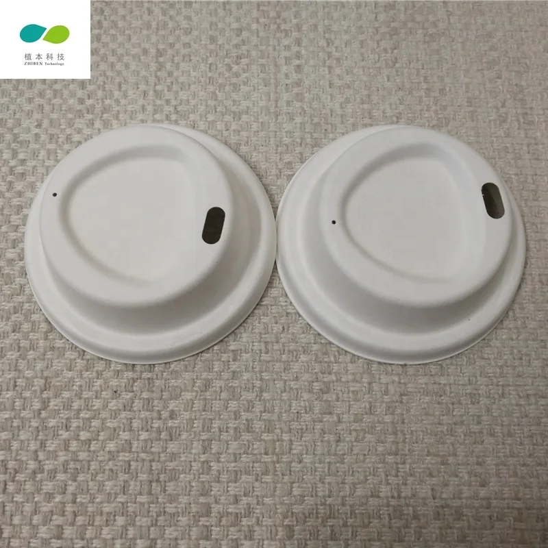 Bagasse pulp paper coffee cup lid for 80mm and 90mm, disposable biodegradable coffee cup lid ,compostable sugarcane cup lid