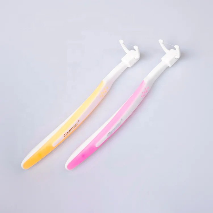 2021 long handle dental toothpick holder dental flosser pick dental floss holder with refillable heads