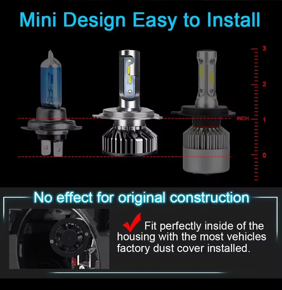 F2 CSP Car LED headlight bulbs 48W 4800lm LED headlight lamps H1 H3 H7 H11 9006 9007 H13 H4 LED fog light car led headlight