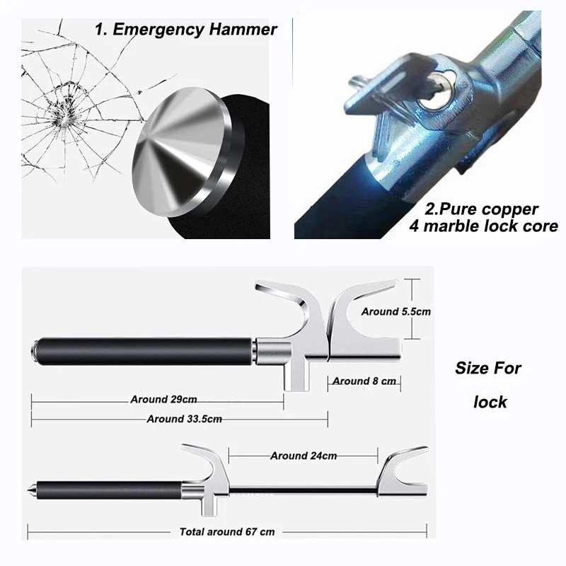 Anti Theft Car Steering Wheel Lock  Universal Adjustable Telescopic Self-defense Car Steering Wheel Lock