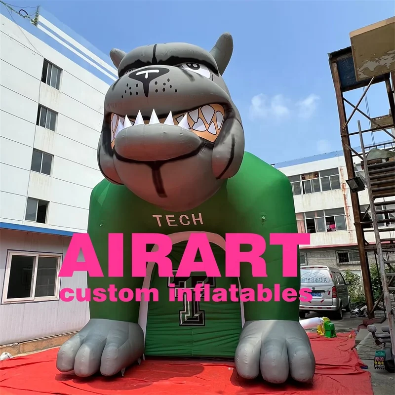 Inflatable Mascot Tunnel Green Color Inflatable Football Tunnel Customize Inflatable Bulldog Tunnel For Big Sporting Event