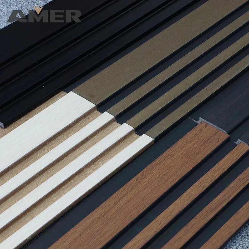 Amer Fashion Three-dimensional vertical grille decorative PS wall panel formaldehyde-free wallpanel