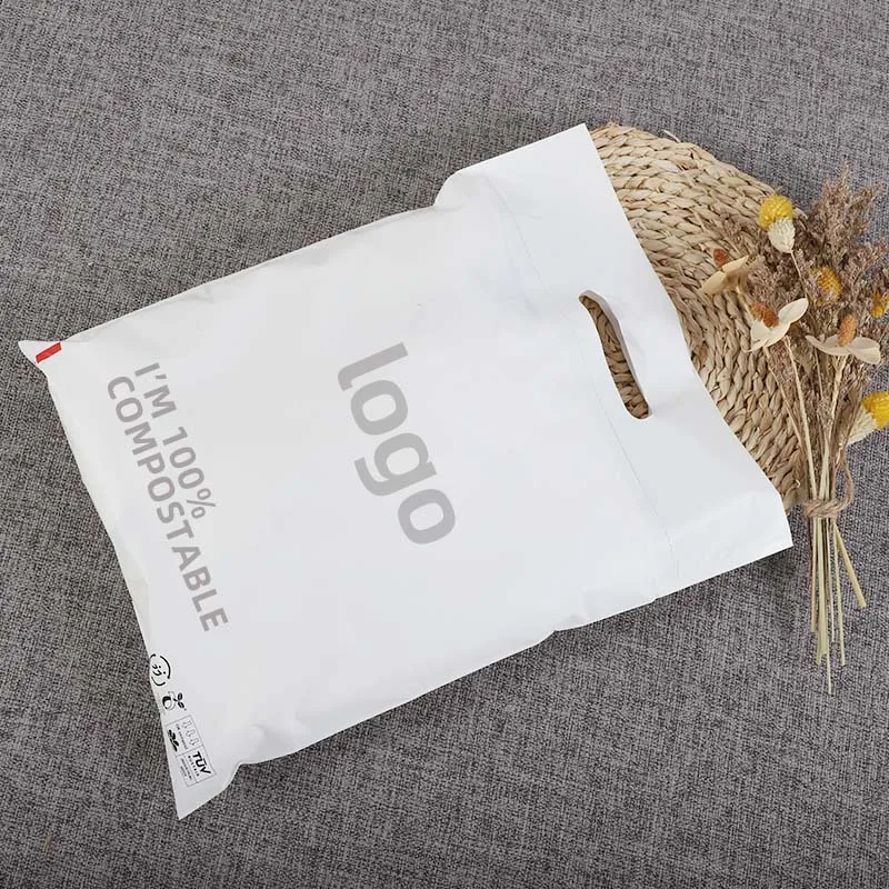 Eco friendly vest carrier bag biodegradable die cut handbag custom shopping bags die cut