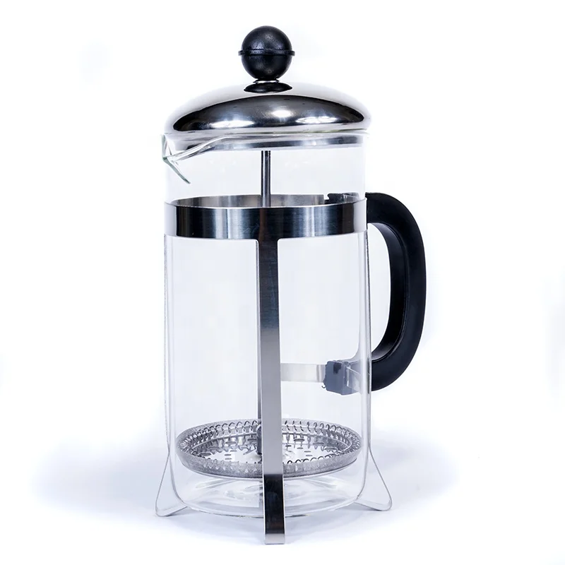 Hot sale high temperature resistant borosilicate glass anti-scald handle french press pot for prensa francesa coffee making