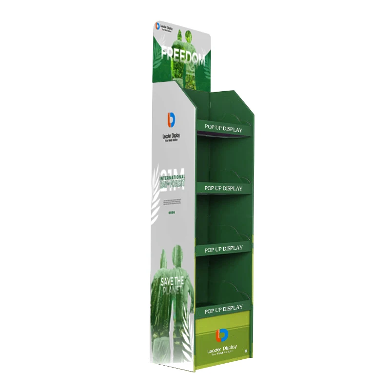 Popular Design Environmentally Friendly Supermarket Shop Product Display Paper Cardboard Pop Up Display Stand