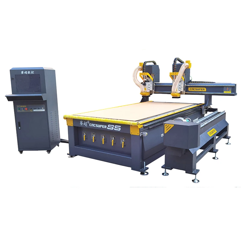 Standard Size 1325 Mulity Spindle Cnc Cutting Router 4 Axis Cnc Router Atc 4*8 1325 5*10ft 4th Mdf Wood Carving Machine
