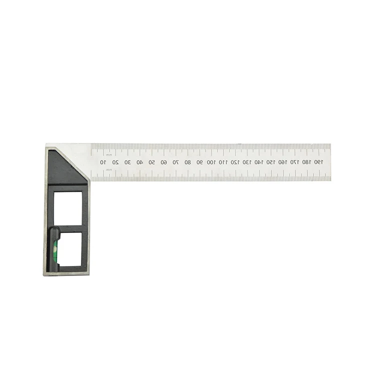 8 Inches L-Shape Straight Ruler with Zinc Handle and Steel Blade Try Square Angle Square Metal Measuring Tool