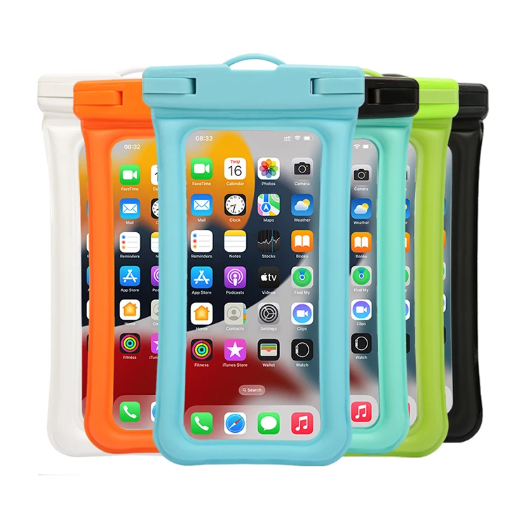 TPU 7 Inch Airbag Floating IPX8 Cell Phone Pouch Custom Cellphone Outdoor Mobile Phone Swim Buoyancy Dry Waterproof Bag