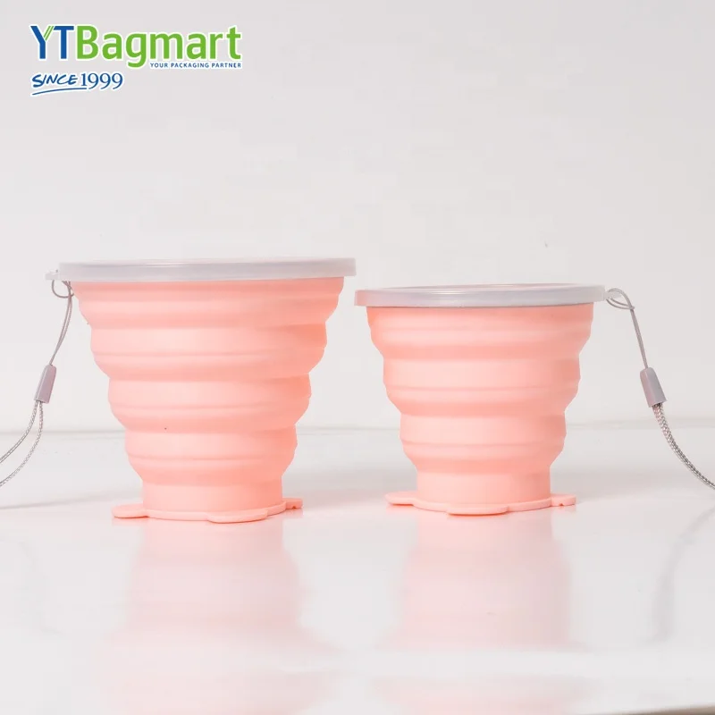 Collapsible Silicone Water Cup Folding and Expandable Cup Travel Water Mug with Lid for Travel Hiking Camping Foldable Cup