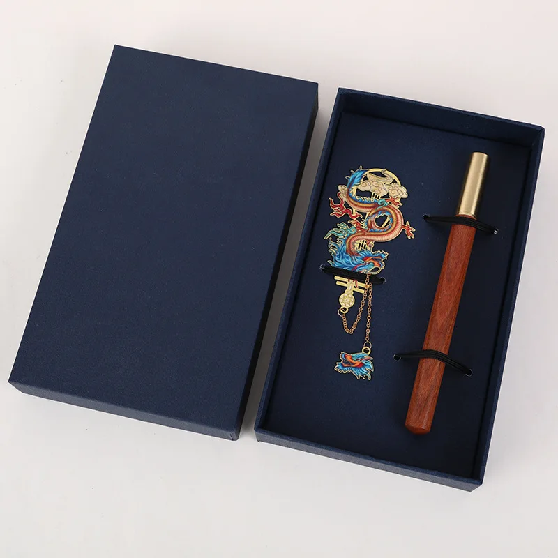 new xianglong bookmark signature pen memorial ceremony printing logo new dragon sandalwood gift set jewel pen