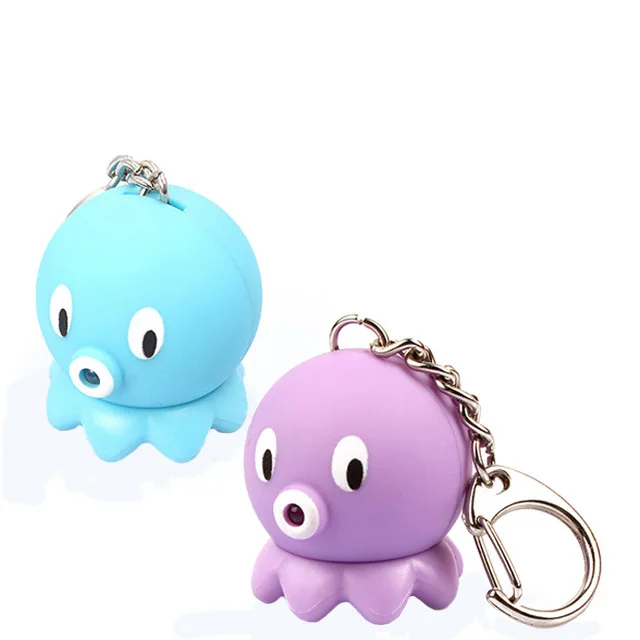 Cartoon Sea Lion LED Flashlight Keychain Marine Animal Plastic Keyring with Sound Effects for Marine Lovers