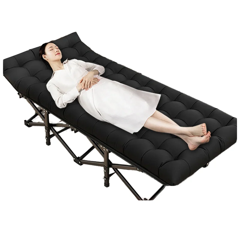 Wholesale cheap ultra light iron tube adult single folding bed portable hospital bed