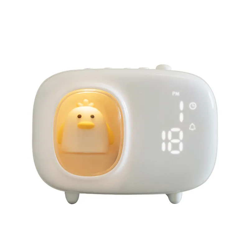 2021 new home bedroom children student charging alarm clock ringtone cute pet cabin night light alarm clock