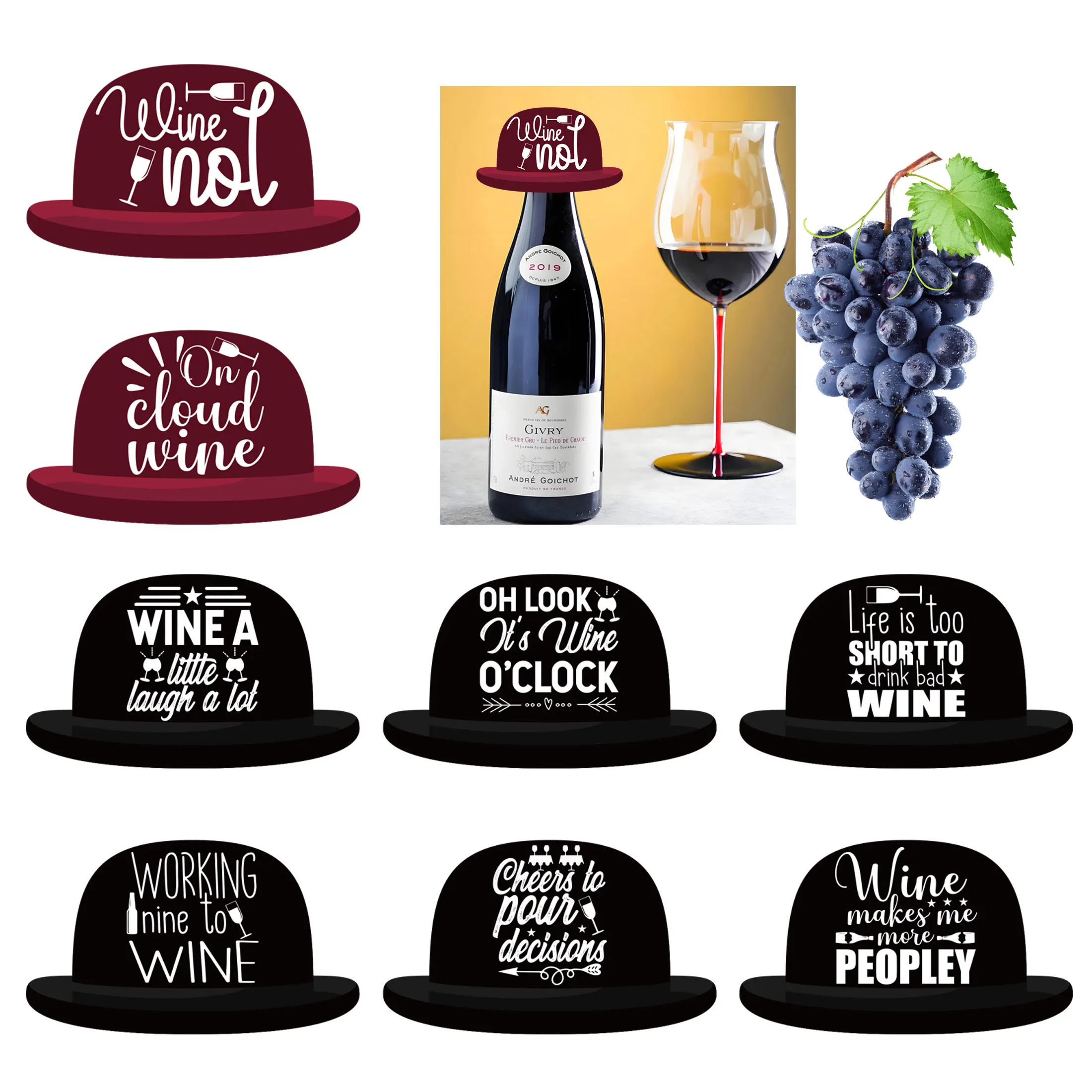 Leak-Proof And Fresh-Keeping Must Be Colorful Hat Shaped Silicone Bottle Stopper For Wine Beer And Beverage Bottles