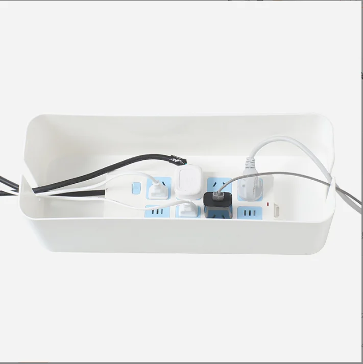 Office Household Wooden Pattern Lids Line Cable Manage Box Collect Wire Line Box Organizer