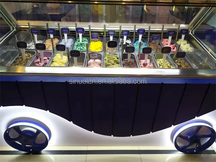 Professional manufacture gelato freezer ice cream display ice cream showcase freezer for ice cream