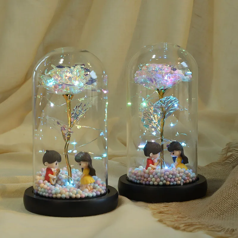 Clear Glass Dome Display Case Oval Cloche with Wood Base Dia 5 inch Height 9 inch