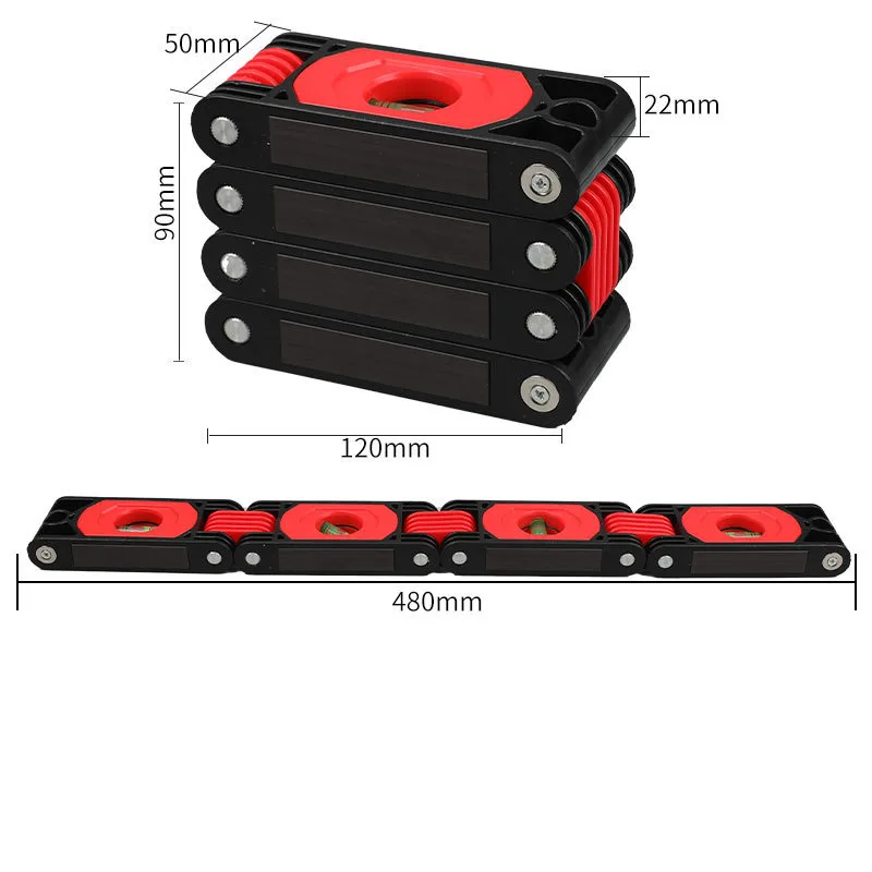 Multi-Function Foldable Level Meter 36-72cm Multi-Angle Measurement Woodworking Tools Pipes Stairs Corners Folding