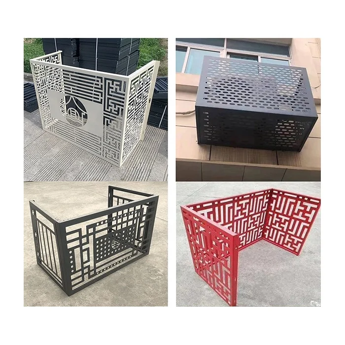 Customized Decorative  Pattern Laser Cut Metal Air Conditioner Cover Outdoor Air Conditioner Cover