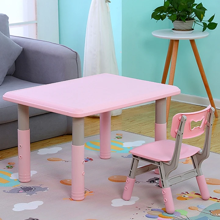 Wholesale Adjustable Height High Quality Plastic Kids Study Table Chair Set