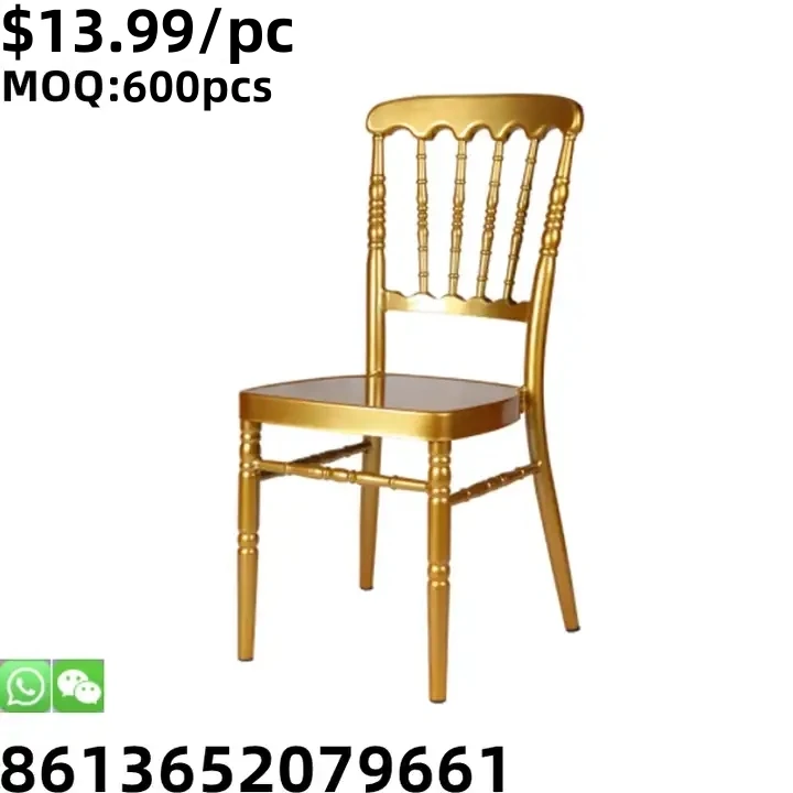 TSF High Quality Light Green Side outdoor metal stackable dining gold banquet Chair modern for wedding