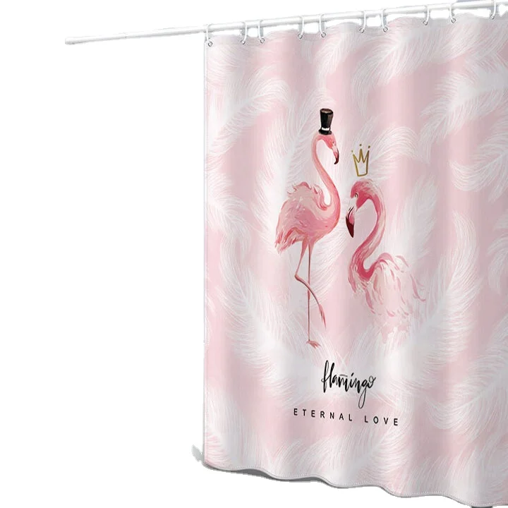 
European Style Cute Colorful Bathroom Curtain Waterproof Decoration Shower Curtain Custom Print Plant Shower Curtain Bathroom 