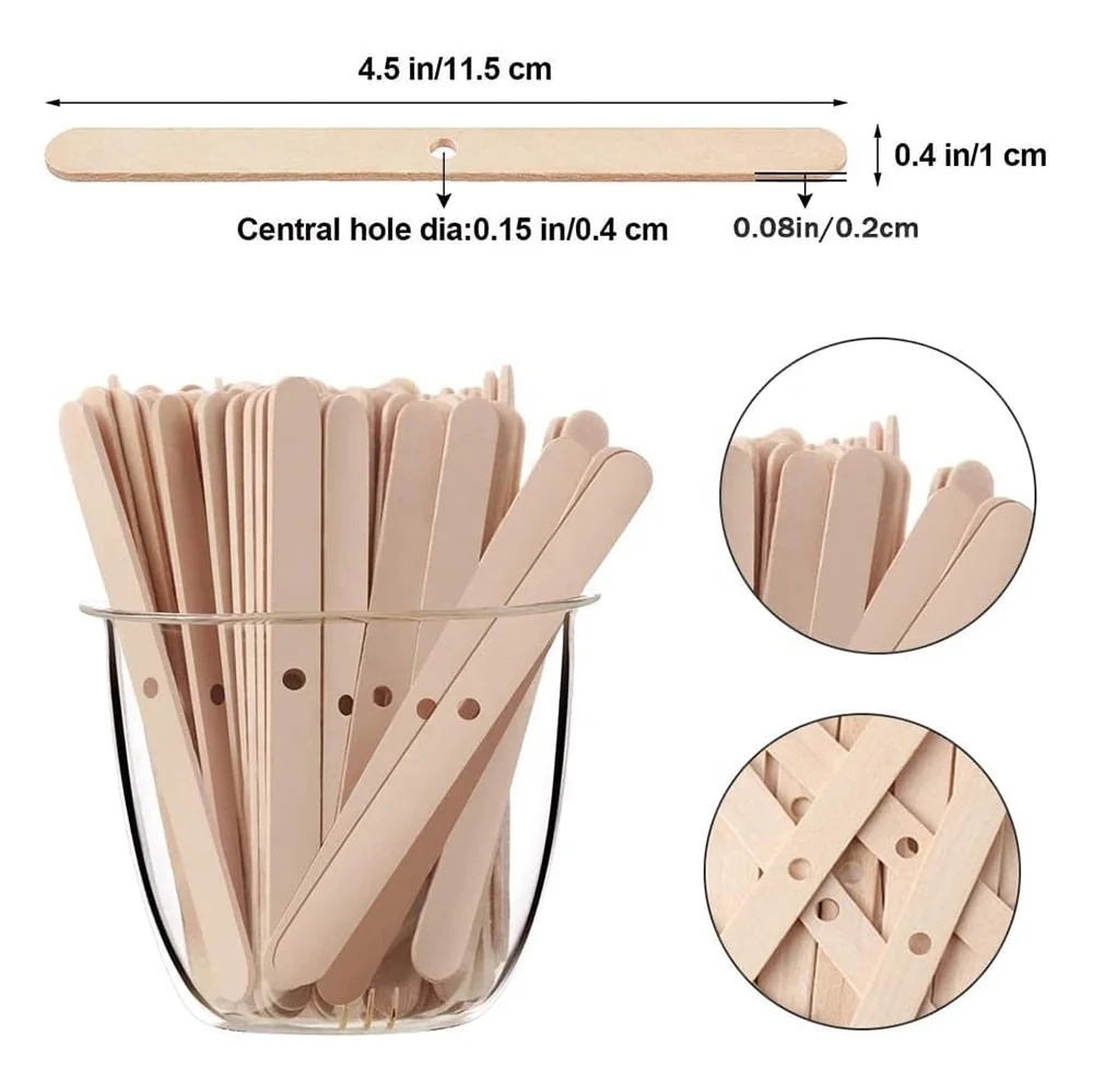 DIY Handmade Cotton Wick Wood Holder Sense Wholesale Wood Candle Wick Holder for Making Scented Container Candles Mold Candles