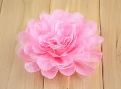 Детская плиссированная шифоновая сетчатая повязка на голову с цветочным принтом, 5 дюймов