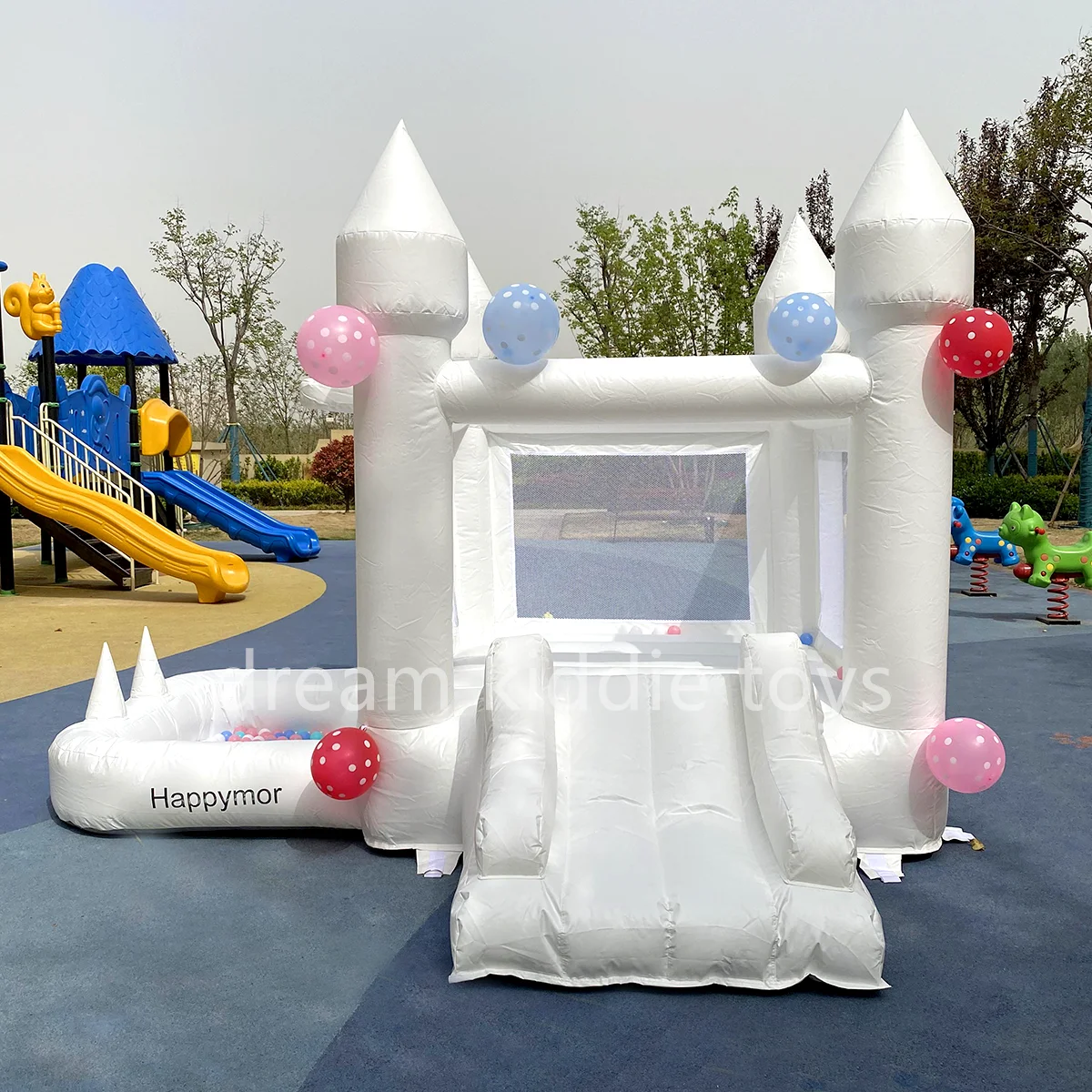 Commercial Mini White Bounce House  With Ball Pit Jumping Castle Inflatable Bouncer