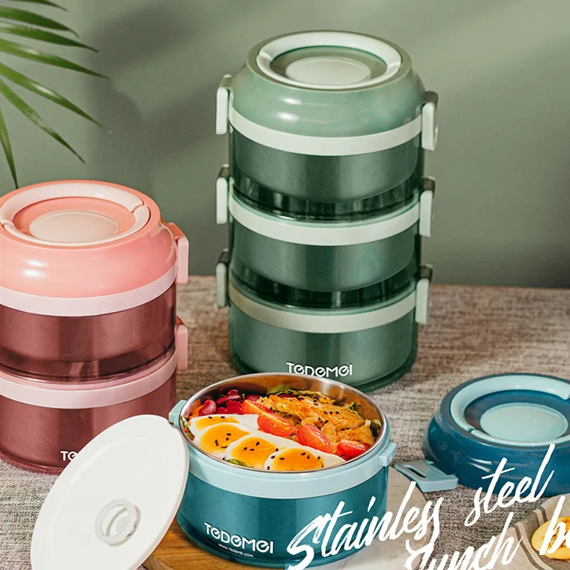 New Product ideas 2023 Portable 3 Layers 2350ML Stainless Steel Food Jar Insulated Vacuum Food Flask Lunch Box For Sale