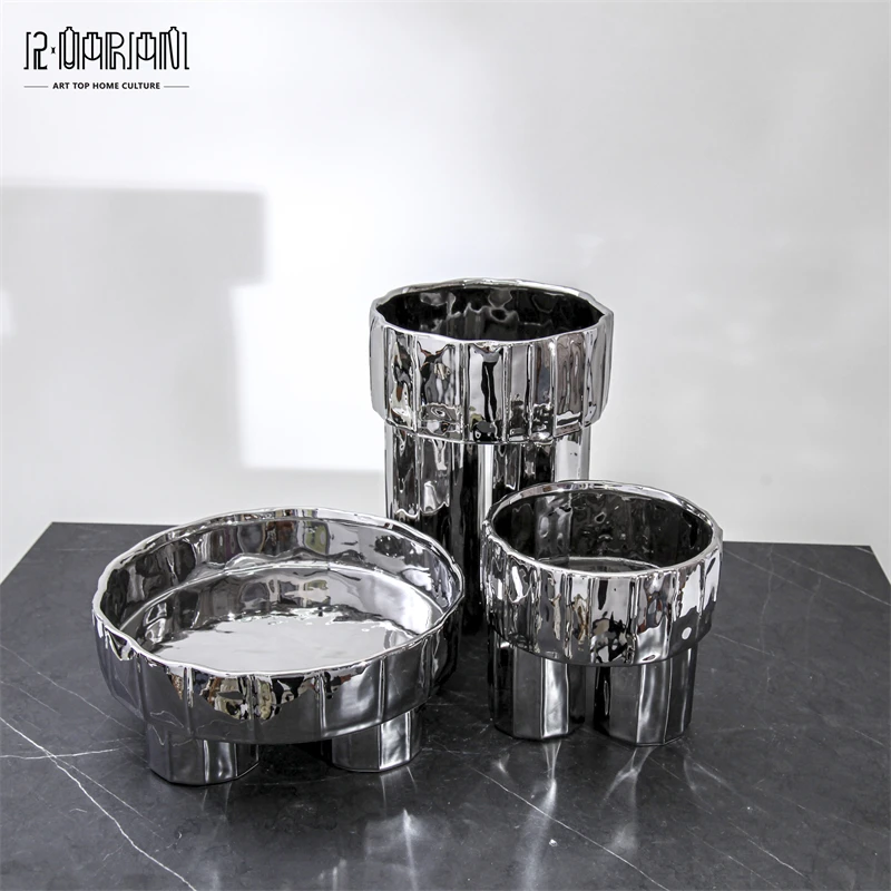 Modern Ornaments Luxury Dry Fruit Food Serving Trays For Living Room and Dining Room