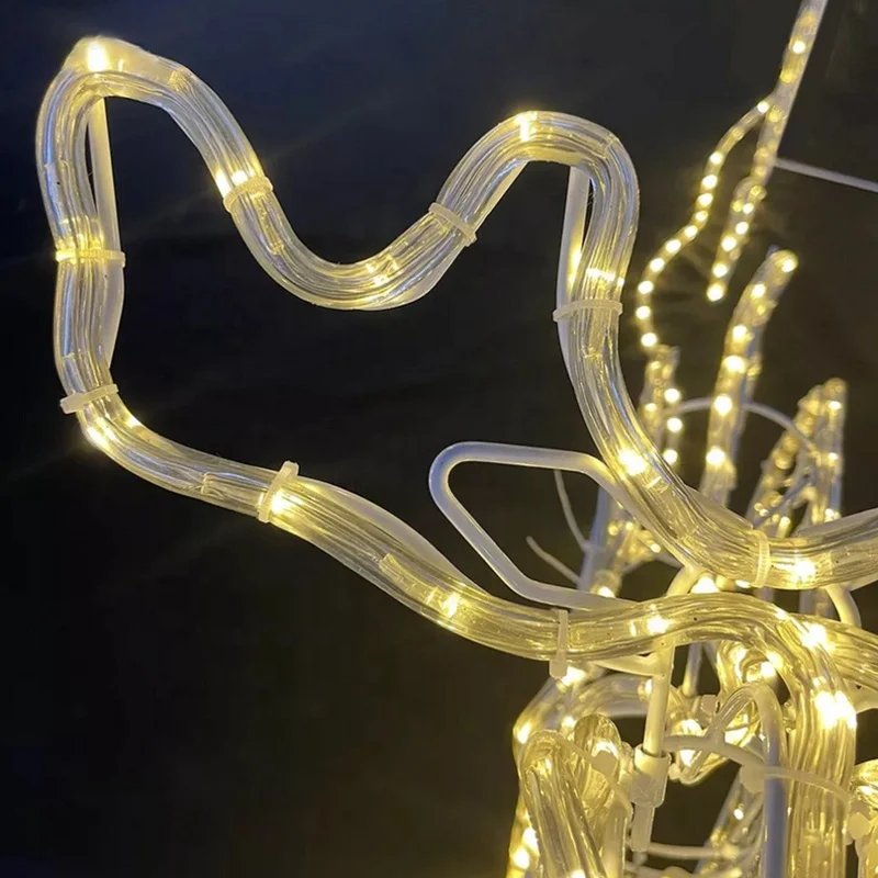 Home Hotel Outdoor Holiday Christmas Lights Reindeer And Sleigh Moving Reindeer Christmas Lamps Christmas Reindeer And Sled