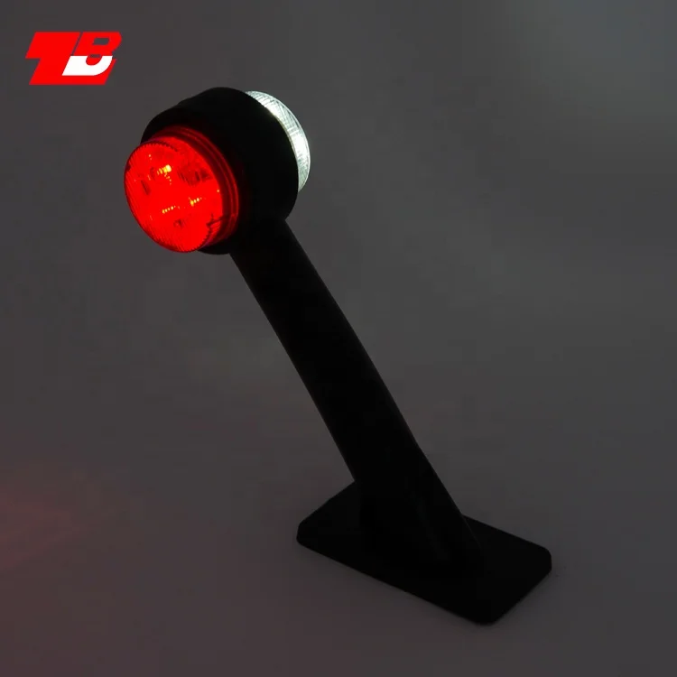 60 Degree Long Arm Side Light 6 LED Side Outline Stalk Marker Lamp 12-30V White Red Lamp for Trailer Truck Caravan